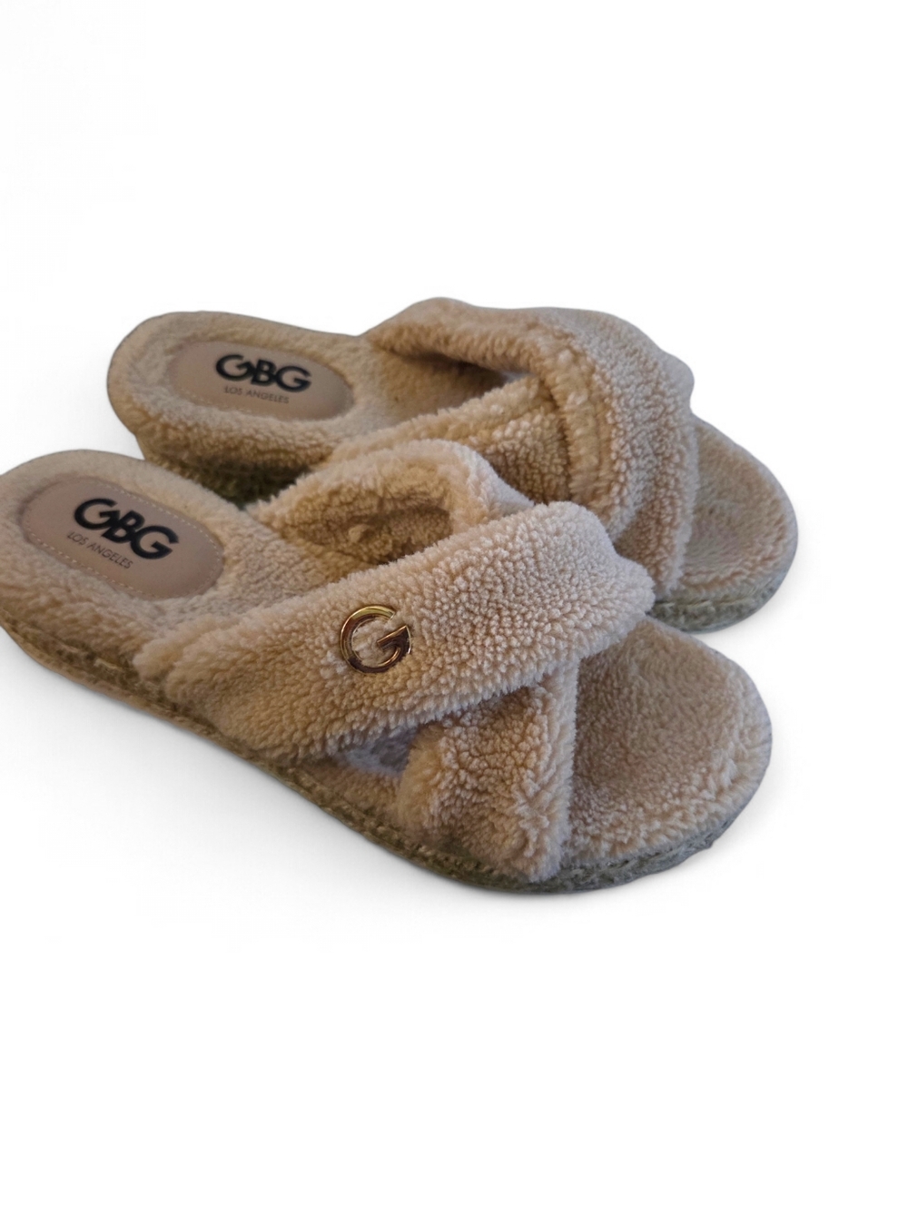 GBG LOS ANGELES Daphne Faux Sherpa Platform Slide Sandal - Picture 3 of 12